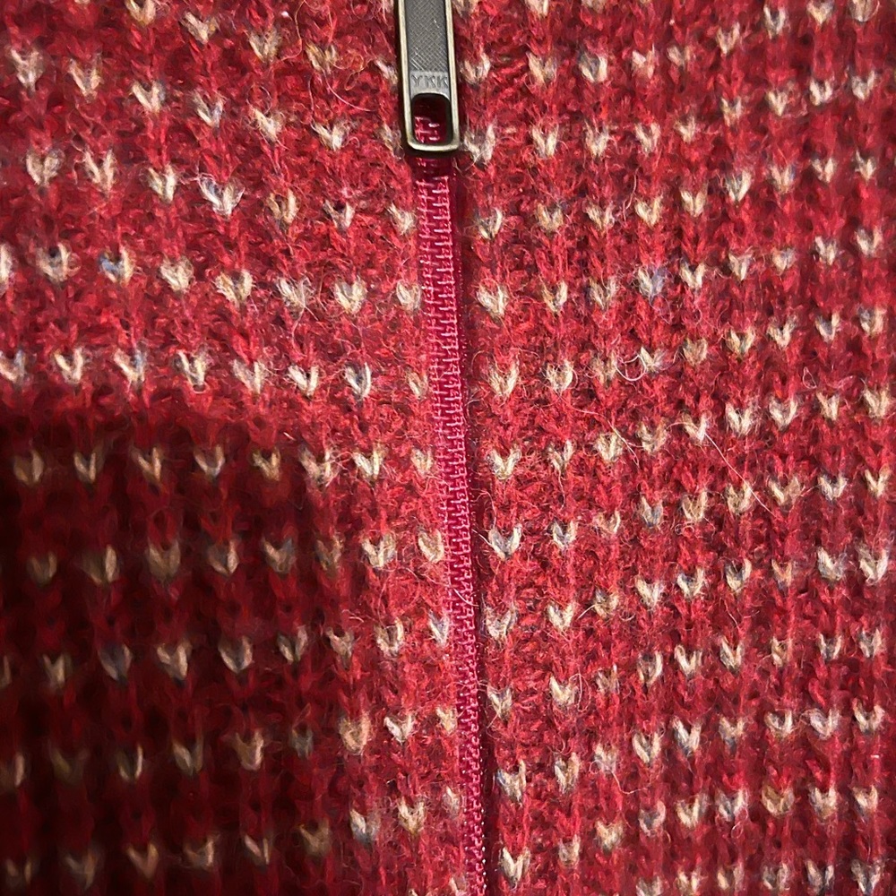 Woolrich Women’s Ruby Bird’s Eye Wool Knit Cardigan Size Large - Picture 3 of 6